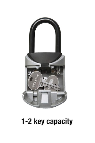 Master Lock Kilit Kutusu, Kendi Kombinasyonunuzu Ayarlayın Taşınabilir Anahtar Kasası, 2-3/4 İnç. Geniş, 5406d, Siyah, Gri