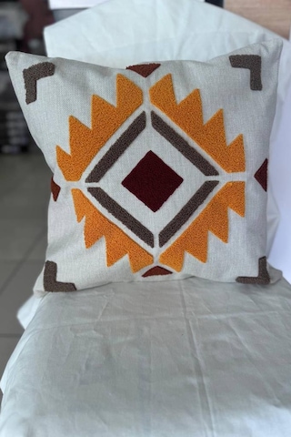 Carla 2li Punch Nakışlı Kırlent Kılıfı 45x45 Cm Çok Renkli