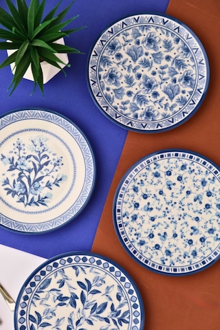 Tabak Evi Porselen Blue Heaven Pasta Takımı 20cm 4 Kişilik 4 Parça Tvl4ptprs1194 Çok Renkli