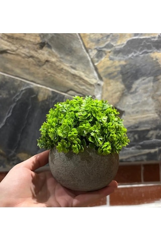 Flora Esinti Gerçekçi Görünümlü Saksıda Yapay Çiçek Yeşil