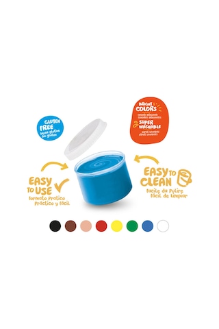 Carioca Bebek Parmak Boyası 8'li 8x50 ML Süper Yıkanabilir 2+ Yaş