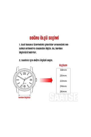 24mm Siyah Kroko Hakiki Deri Saat Kordonu Kayış