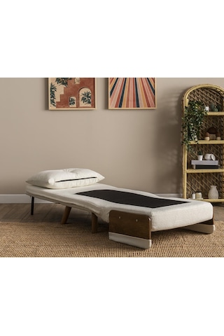 Pafu Cosmo Tekli Katlanır Yataklı Koltuk - Teddy Beyaz Beyaz