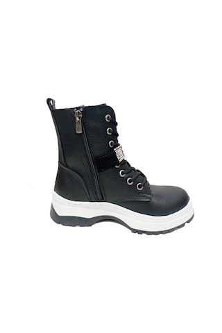 Fix Kids 9605 Deri Trend Fashion Kız Çocuk Bot Siyah