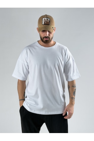 Cocopelli Oversize Beyaz Erkek T-shirt Coc3073