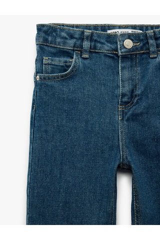 Koton Beli Ayarlanabilir Lastikli Cepli Denim Pantolon Orta İndigo 6skb40006td İndigo
