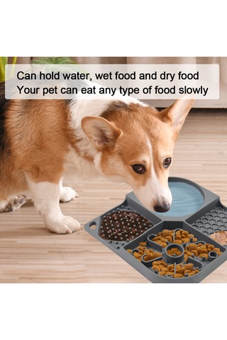 Kangvka Köpek Silikon Yavaş Yeme Matı, Dört Bölmeli Atıştırmalık Tutucu, Sucuklu, Vakuumlı, Duş/içki Zamanı Dağıtıcı, Mor Diğer