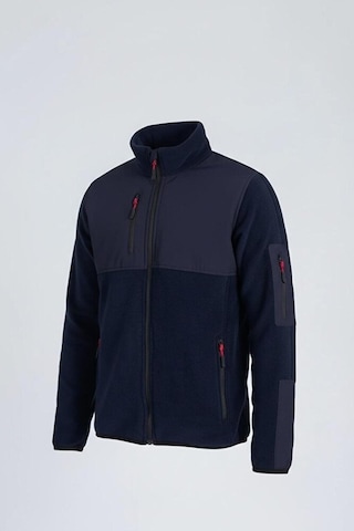 Vatan Tekstil Slim Fit Erkek Tam Fermuarlı Dik Yaka 4 Cepli Polar Softshell Garnili Lacivert