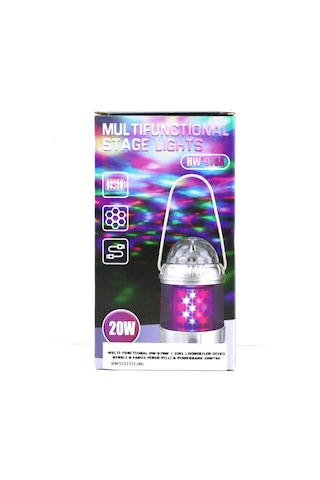 Go İthalat Multı-functıonal 3ın1 Dönebilen Disko Renkli - Fanus Fener Pilli - Powerbank 20w Hw-978w Çok Renkli