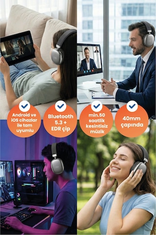 Xo BE45 Bluetooth 5.0 Kulak Üstü Kulaklık