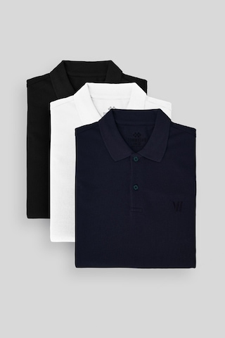 Tommylife Standart Fit Basic Polo Yaka 3lü Paket Siyah-beyaz-lacivert Erkek T-shirt 87768 Siyah-beyaz-lacivert