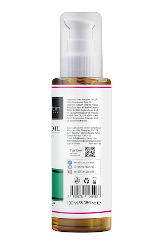 İntense Keratin Bitkisel Hızlı Saç Uzatma Yağı 100 ML