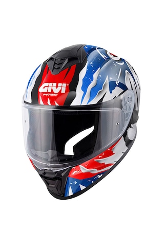 Givi 50.x Sharkbite Kapalı Motosiklet Kaskı Beyaz - Kırmızı - Mavi
