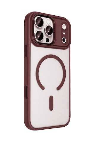 Joko Apple iPhone Uyumlu 18 Pro Max Terea Magsafe Kapak - Bordo Çokrenkli