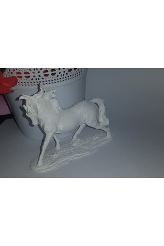 Beyaz At Heykeli Biblo 9.5x7 Cm Özel Tasarım