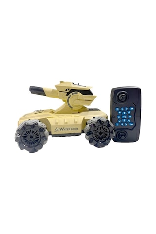 Uzaktan Kumandalı Duman Çıkaran Su Topu Atan Tank Işıklı 24 Cm