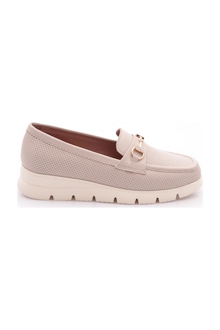 Dgn 6095-1 Kadin Aksesuarli Loafer Ayakkabi Ekru