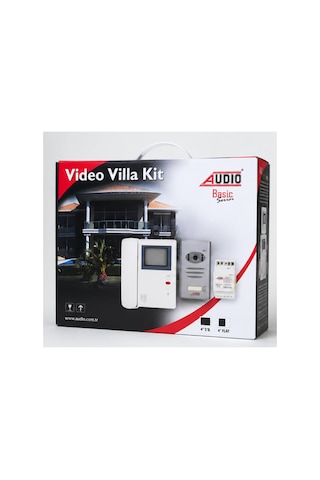 Audio 001390 4 Siyah Beyaz Görüntülü Villa Diafon Seti Kamera + Monitör + Adaptör Dahil