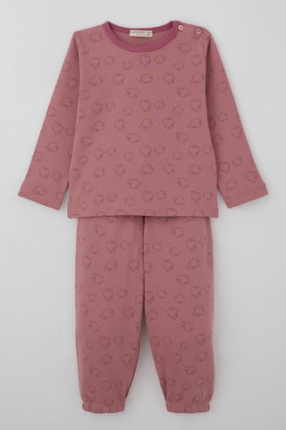 Breeze Kız Bebek Pijama Takımı Elma Desenli 9 Ay-3 Yaş, Gülkurusu Gülkurusu