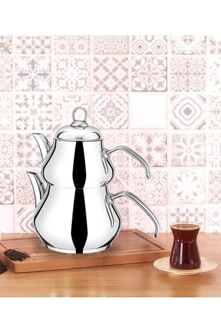 Yunusoğlu Home Hüma Büyük Boy Çelik Çaydanlık Aile Boy