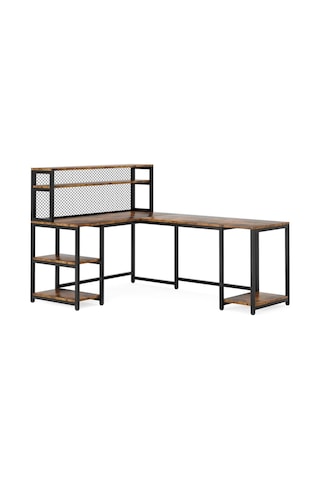 410c Tersine Çevrilebilir L Şeklinde Masa Ceviz