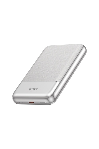 Wiwu Wi-p089 Led Işık Göstergeli Pd 20w Kablosuz Powerbank 10.000mah 15w Gümüş Gümüş