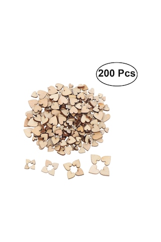 Xiyyadms 200 Adet Ahşap Kalp Dilimleri - Ev & Düğün Dekorasyonu, Boyama/m Yazma Uygun, Dayanıklı Boxwood Malzeme