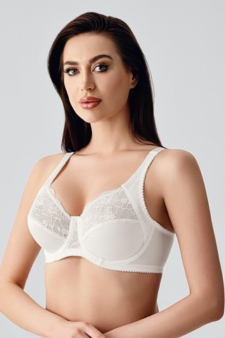 New Bra Kadın C Kap Dantelli Balenli Desteksiz Toparlayıcı Sütyen Ekru 2305 Ekru