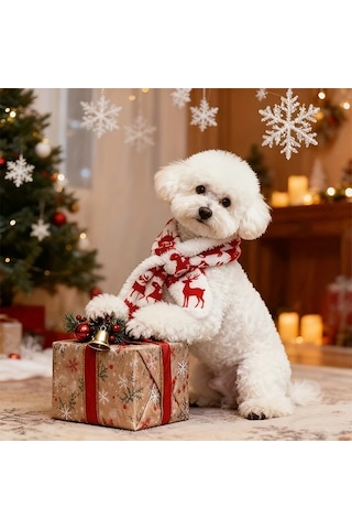 Elmpaly Kırmızı M Boy Sıcak Pluş Köpek Atkı Kazak Yelek Kışlık