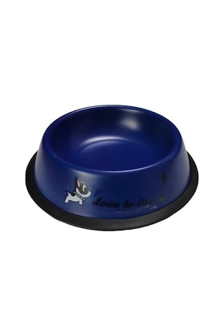 Baskılı Renkli Çelik Mama Kabı 22 Cm
