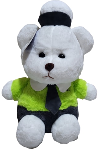 Kostümlü Peluş Ayıcık 35 Cm Beyaz