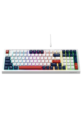 Everest Kb-98 Sılent Beyaz/mavi/kırmızı Sessiz Rainbow Q Membrane