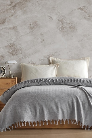 Viaden Berlino Çift Kişilik Pike 200 x 230 CM Açık Gri