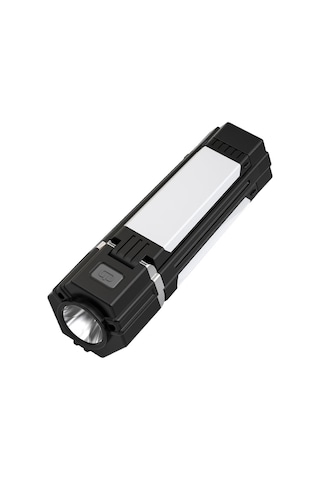 Ranyeek Led Çok Fonksiyonlu El Feneri, Cob Yanal Işık, 5 Aydınlatma Modu, 3000mah Powerbank, Siyah, Kamp/hiking İçin Dayanıklı Abs Siyah