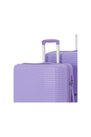 Mçs Bavul Büyük Ve Kabin 2li Set Kırılmaz Silikon Valiz V374 Lila Lila