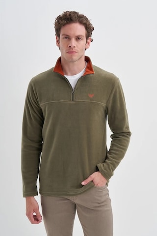 Cazador Yarım Balıkçı Yaka Kalın Polar Regular Fit Sweatshirt-56320 Yeşil