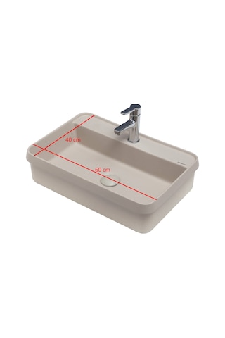 Smanni - Lyra Bd Tezgah Üstü Gömme Lavabo Mat Sahra - Lv1201-209- Bej