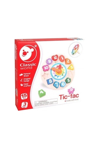 Classic World Ahşap Saat Ve Şekiller Tik Tak 1 Adet