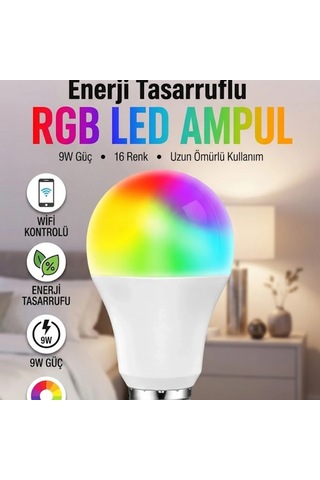 Akıllı Led Ampul Rgbw 9w Wifi Uzaktan Kontrollü Enerji Tasarruflu Diğer