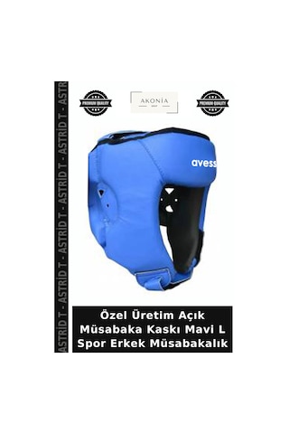 Özel Üretim Açık Müsabaka Kaskı Mavi L Spor Erkek Müsabakalık