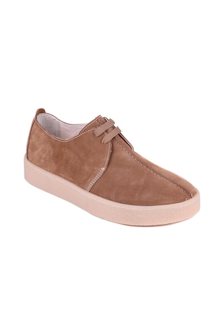 Shoetyle - Vizon Hakiki Süet Bağcıklı Erkek Günlük Ayakkabı 666-21-1246 Vizon