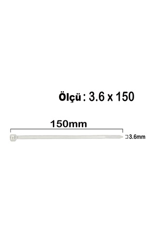 Aletçantam Kablo Bağı Plastik Kelepçe Cırt Amerikan Kelepçesi 100 Adet -3.6x150mm