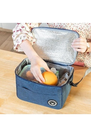 Novahub Gril Büyük Yalıtımlı Öğle Yemeği Çantası - Yetişkin Ve Çocuklar İçin - L Boy - Gri Renk - Termal Serin/sıcak Gıda Saklama Kutusu Gri