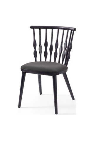 Natura Retro Ahşap Sandalye Siyah - Siyah