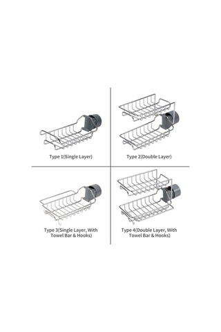 Fortunelane 201 Çelik Çift Katlı Mutfak Musluk Rafı - Su Tüpü 18-22mm Uyumlu, Hızlı Kurutma, Gizli Kanca Ve Boşaltma Delikleri İl Diğer