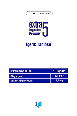 Tabvitamins Extra 5 Magnezyum Powder 60 Servis