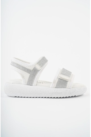 Muggo Cruz Garantili Günlük Ortopedik Hafif Taban Simli Ve Cırtlı Kız Çocuk Sandalet Beyaz