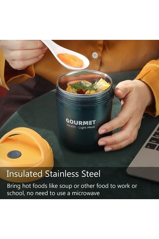 Funtree Paslanmaz Çelik Kaba, 500ml, Geniş Ağız, Kırmızı/sarı/mavi, Pratik Kapaklı Model