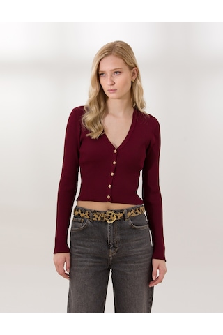 Pierre Cardin Kadın Bordo Kazak /triko 50259941-vr014 Bordo