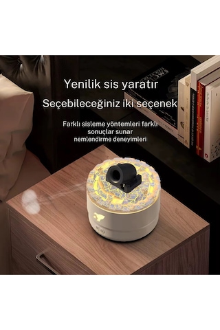 Hava Nemlendirici Alev Topu Görünümlü Volkanik Tasarım Renkli Havan Topu Şekilli Difüzör Hava Nemlen
